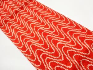 絞り抽象曲線模様開き名古屋帯（額縁仕立て）